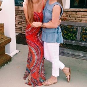 Red Pattern Boho Maxi